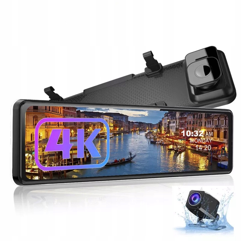 4K záznamník Zrcátko WiFi Gps Couvací kamera