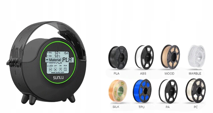 NOWOŚĆ Suszarka Filamentu SUNLU S2 Biała z wentylatorem Model FilaDryer S2