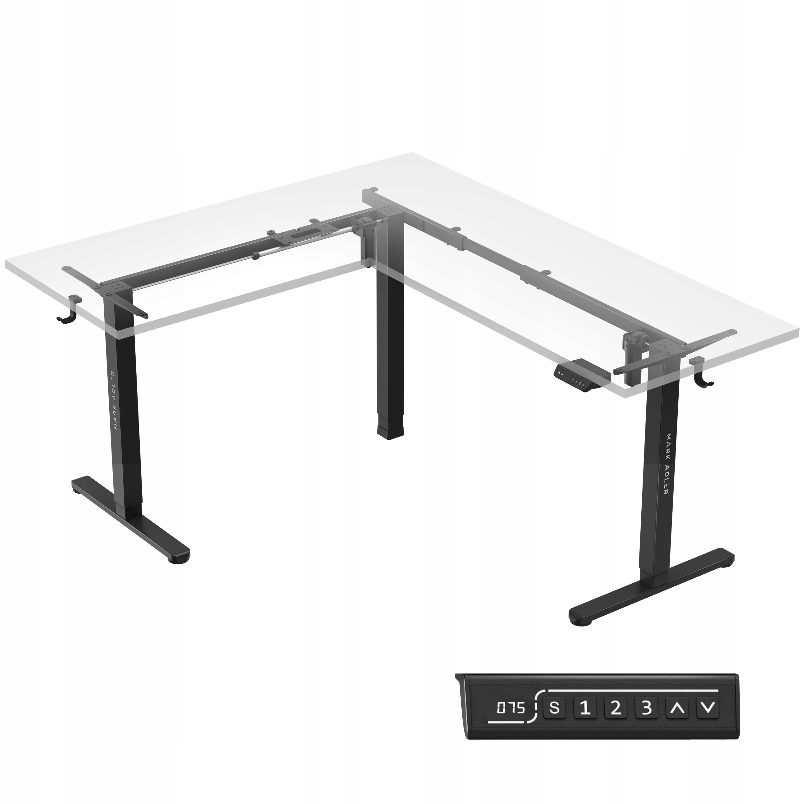 Dwusilnikowy Elektryczny Stelaż Do Biurka Mark Adler Xeno 7.6 Narożny