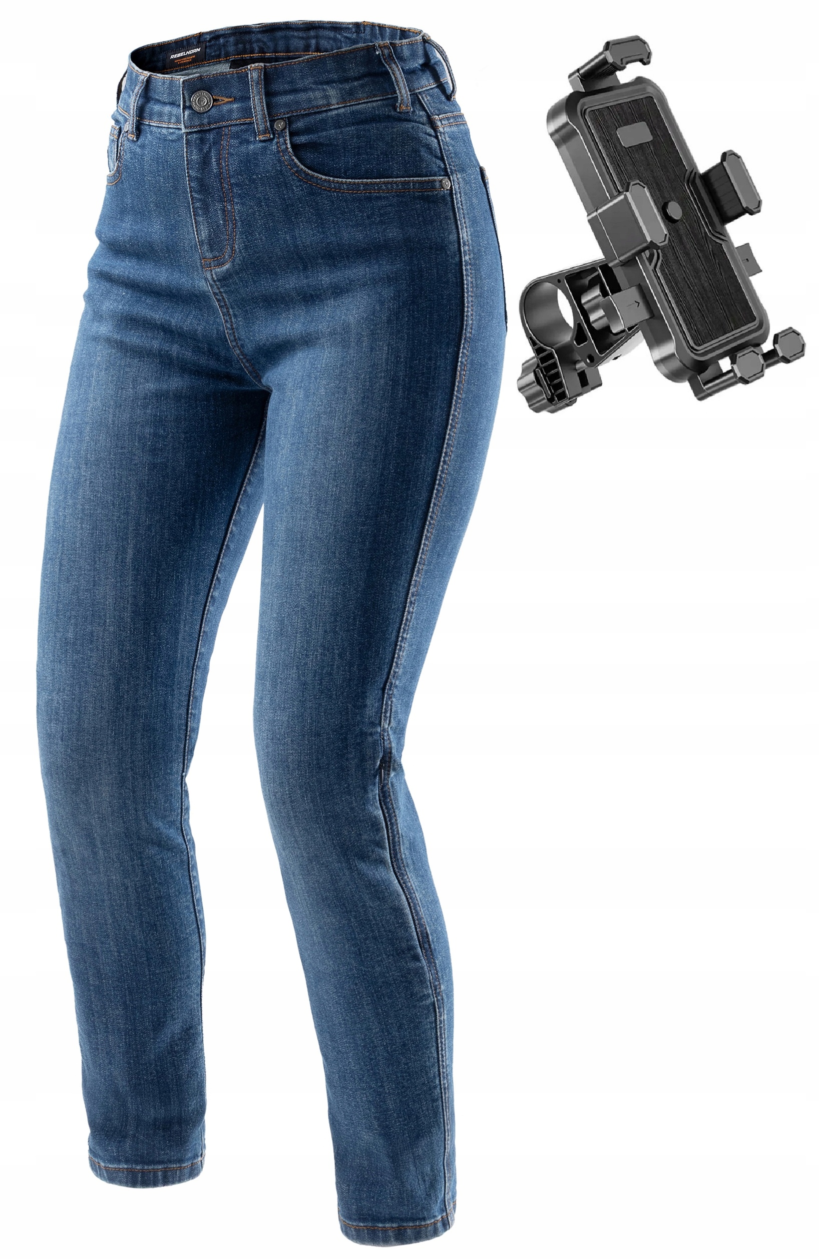 Dámske motocyklové džínsy Rebelhorn Classic Washed Blue 28/28 s grati úchytom