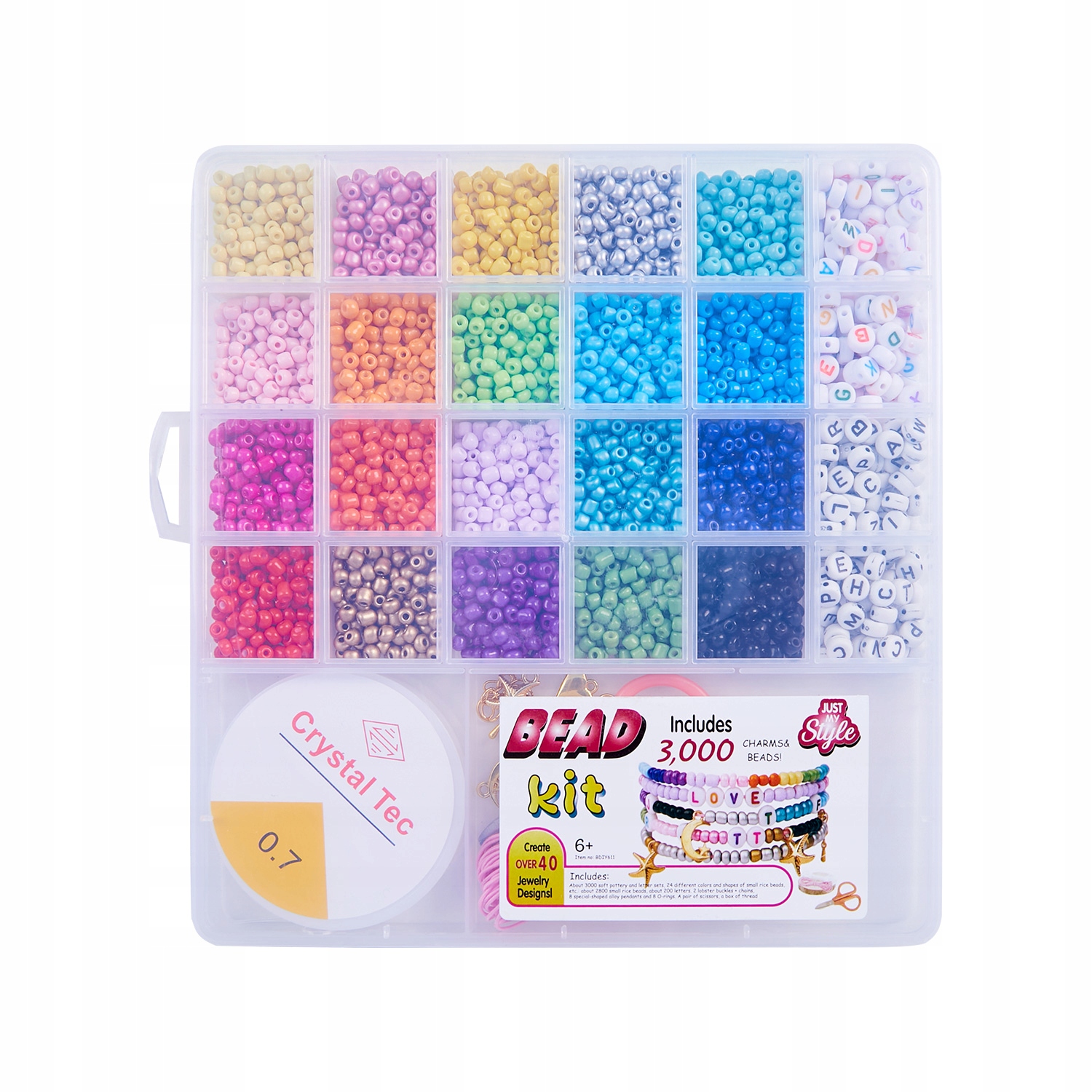 KORALIKI DO ROBIENIA BIŻUTERII, BRANSOLETEK MEGA ZESTAW 3000 ELEMENTÓW Marka Euecoplanet