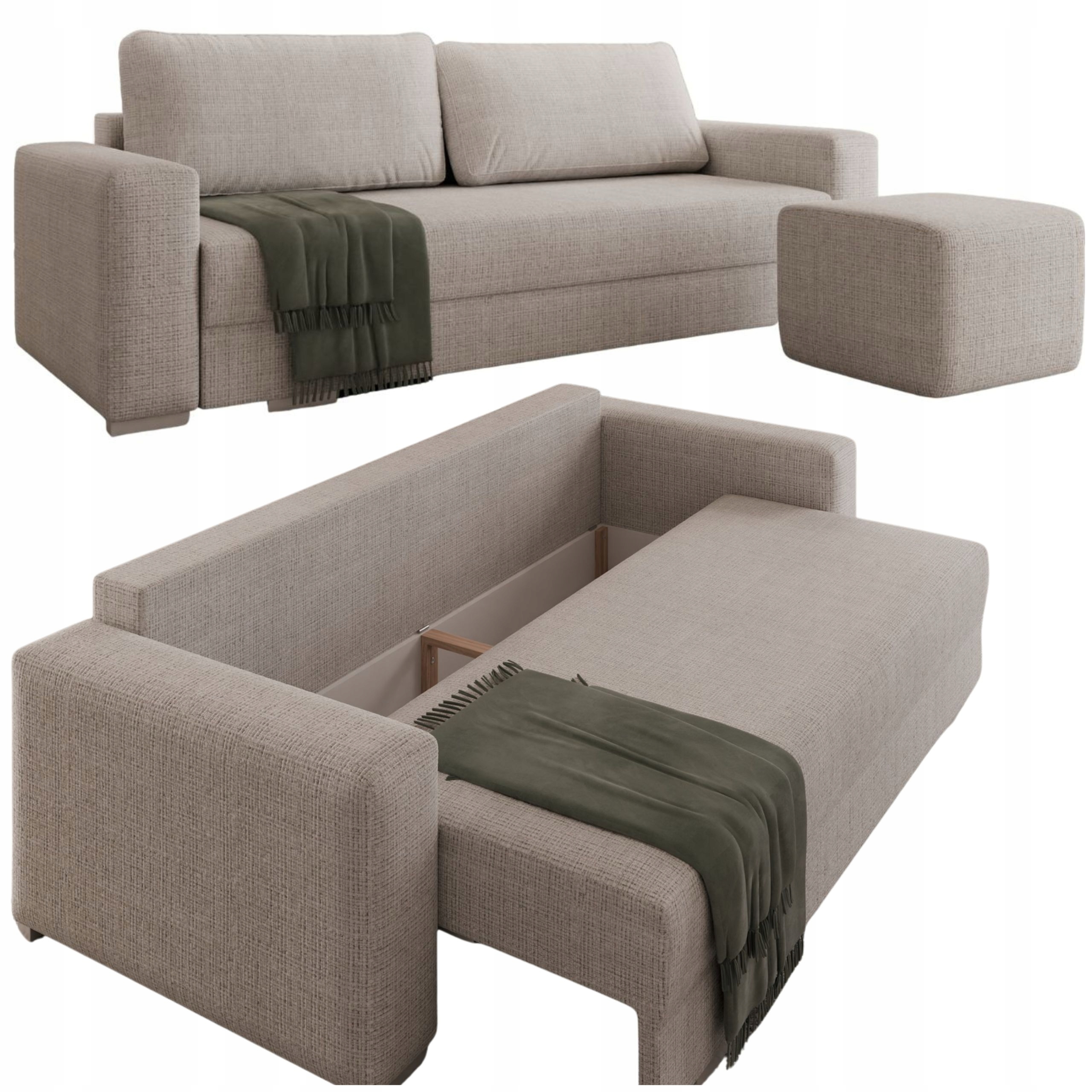Kanapa rozkładana pojemnik Zestaw Sofa Pufa Hermes Od Ręki 48H