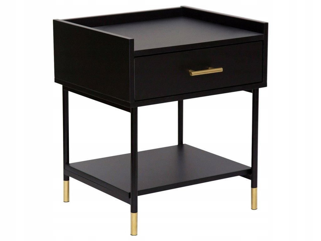 Nočný stolík Tedy, 45 x 40 x 53 cm, čierny