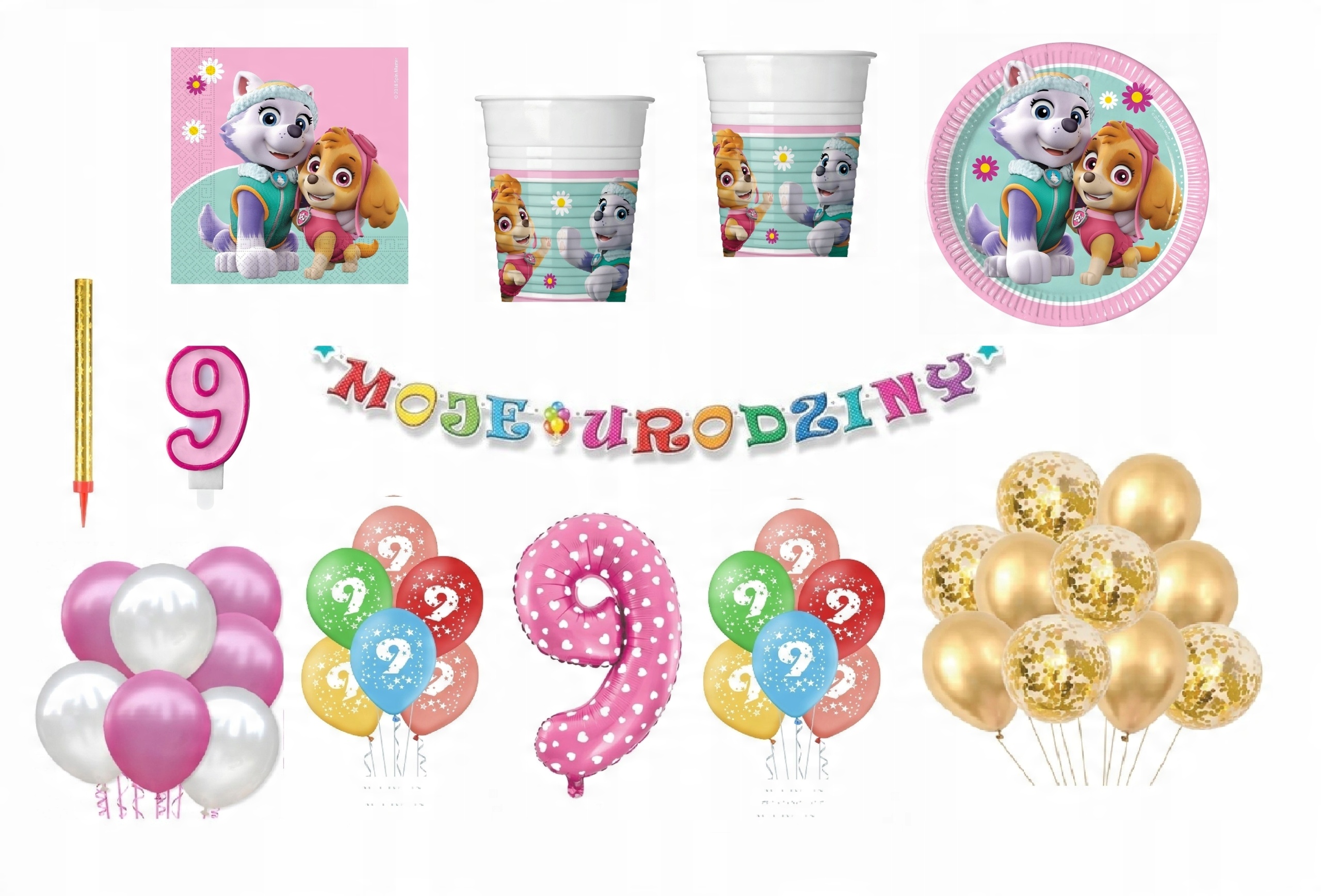 

Zestaw Paw Patrol Psi Patrol 9 Urodziny Balony
