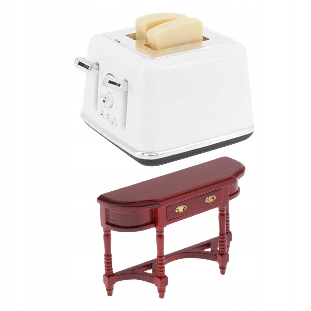 Drewniany stół Mini 1/12 z 2 tostami