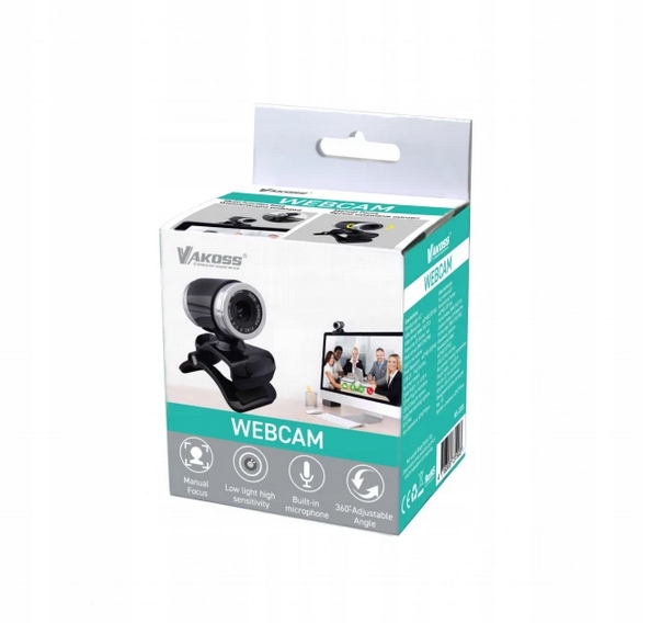 Kamera internetowa Vakoss WEB| 3 MP| 30FPS| Wbudowany mikrofon| 640x480px| EAN (GTIN) 4718308731903