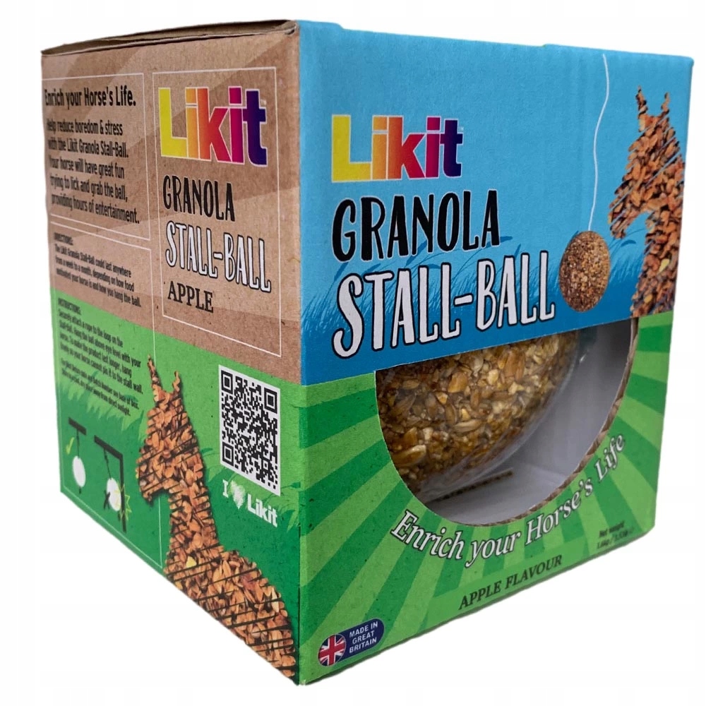 Lízátko pro koně Likit Granola Stall Ball jablko 1,6 kg
