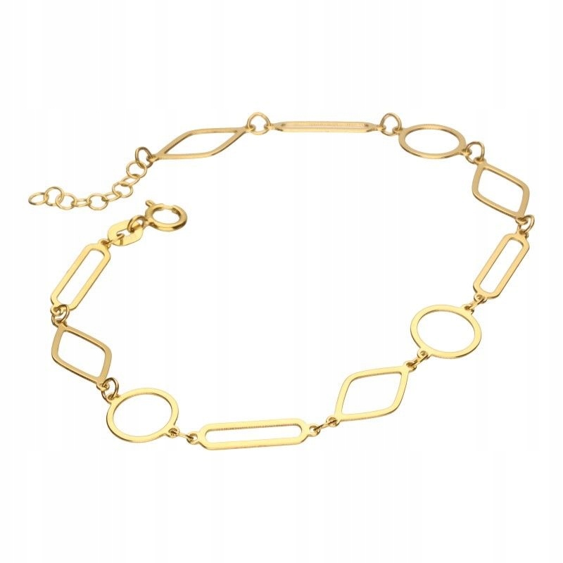 Zlatý elementový náramek 585 geometrické modulární prvky 14kt