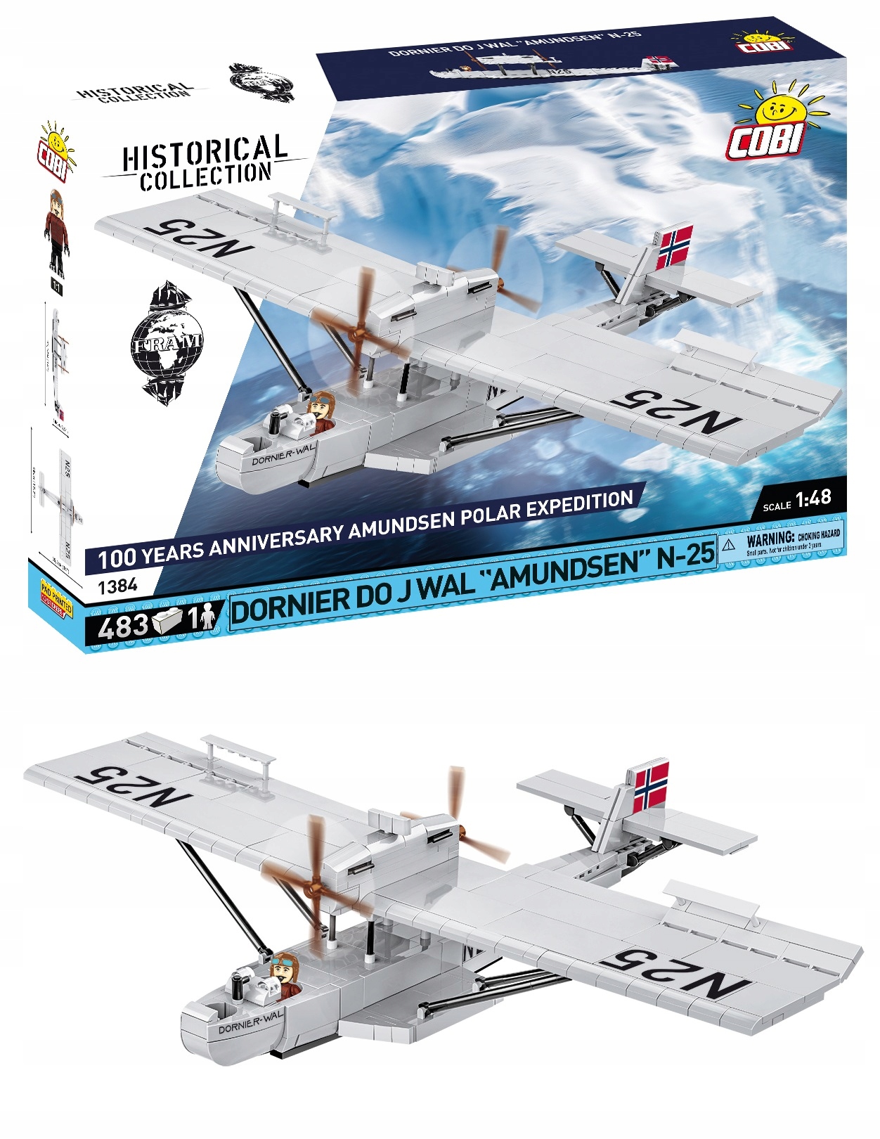 Cobi 1384 Dornier Do J Wal Amundsen legendarny hydroplan Roalda Amundsena