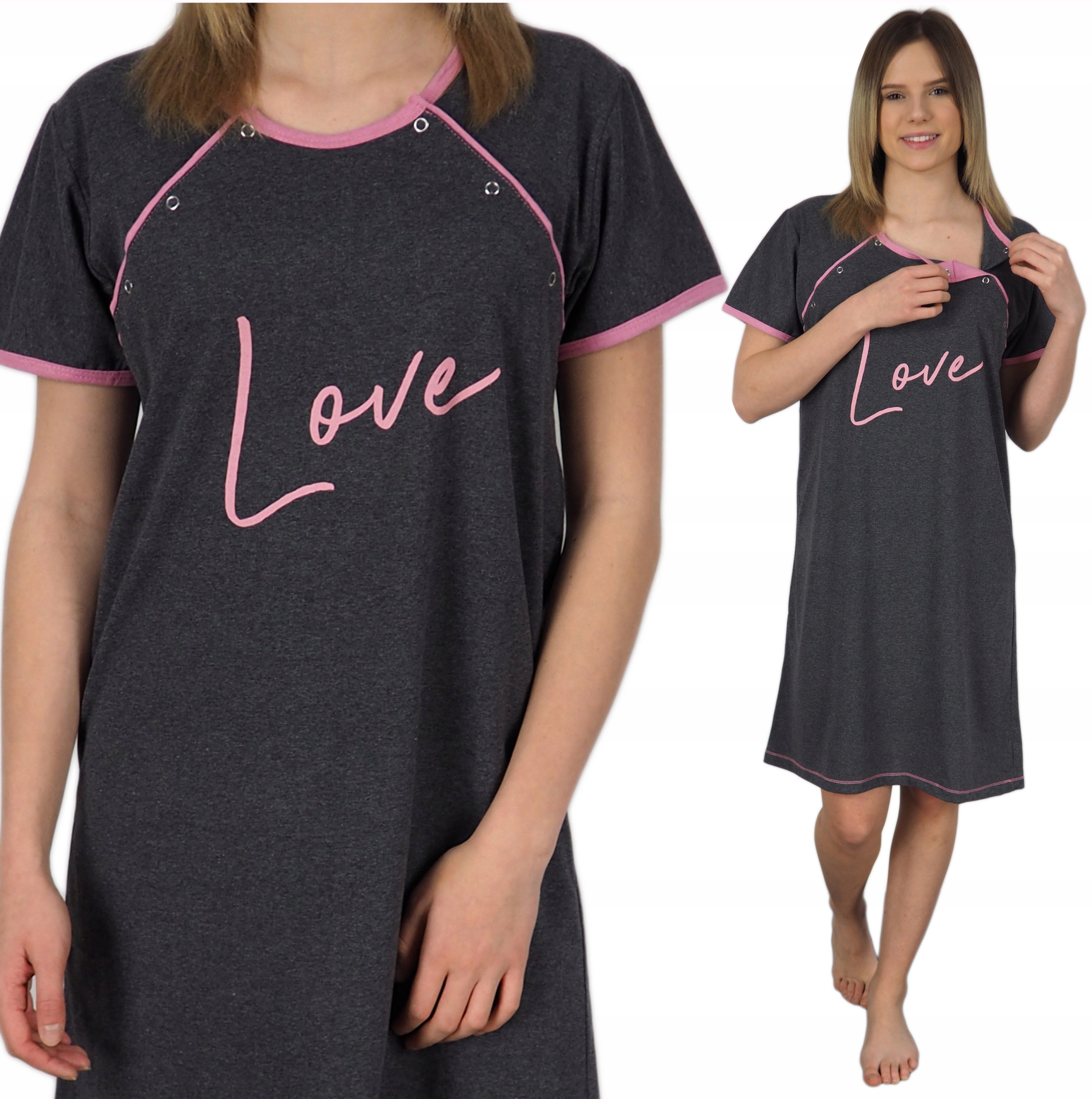 

Koszula Nocna Ciążowa do Karmienia do Porodu M