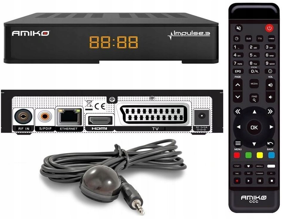 Tuner Dekoder Dvb-c DVB-T2 Telewizji Cyfrowej Naziemnej Kablowej Amiko 3