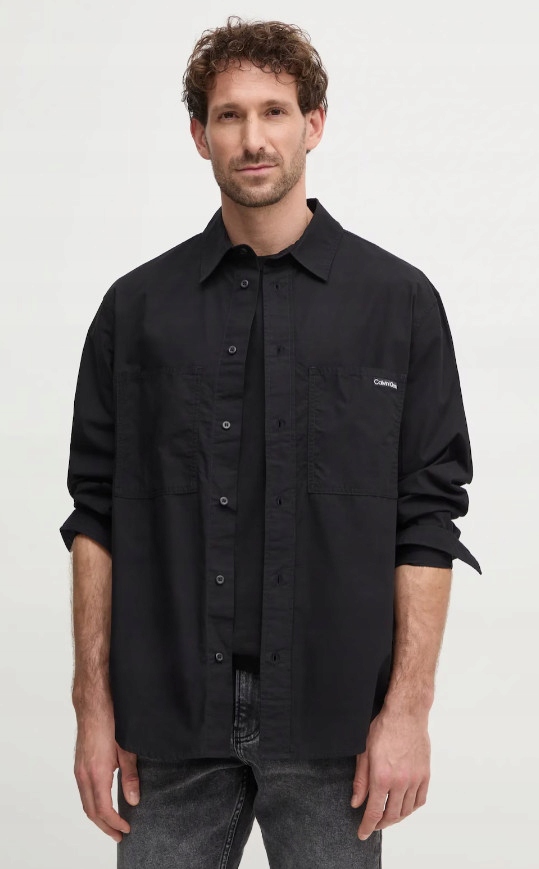 Calvin Klein Jeans Košile Casual Černá Logo Rzm M