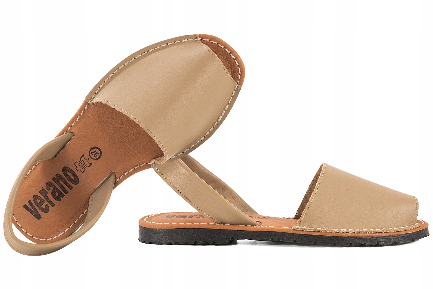 Verano 2201 Dámské Španělské Kožené Sandály taupe Taupe 36