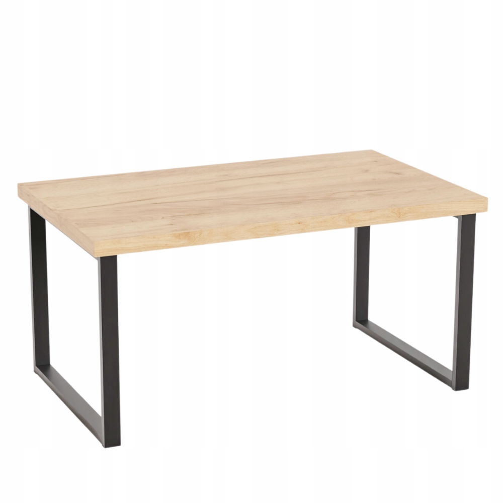 Kávový stolek, lavice, loftový dub craft, 80x60x50, kovové nohy