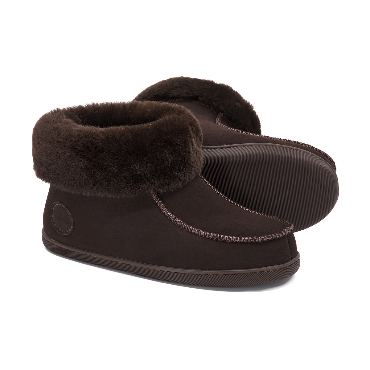 Dámské teplé vlněné Pantofle Highlander, Hnědé, vel 41