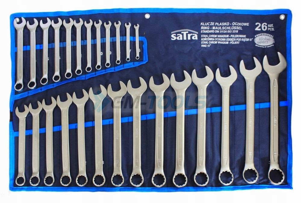 KLUCZE PLASKO OCZKOWE 6 32mm 26SZT MOCNE SATRA