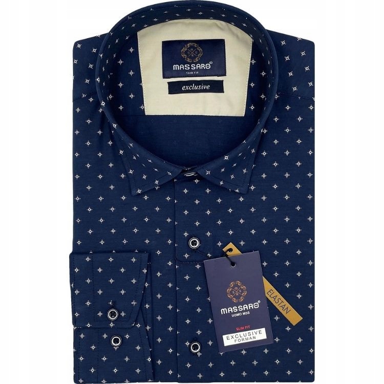 Massaro košile pánská 81037UK-02 slim fit L tmavě modrá