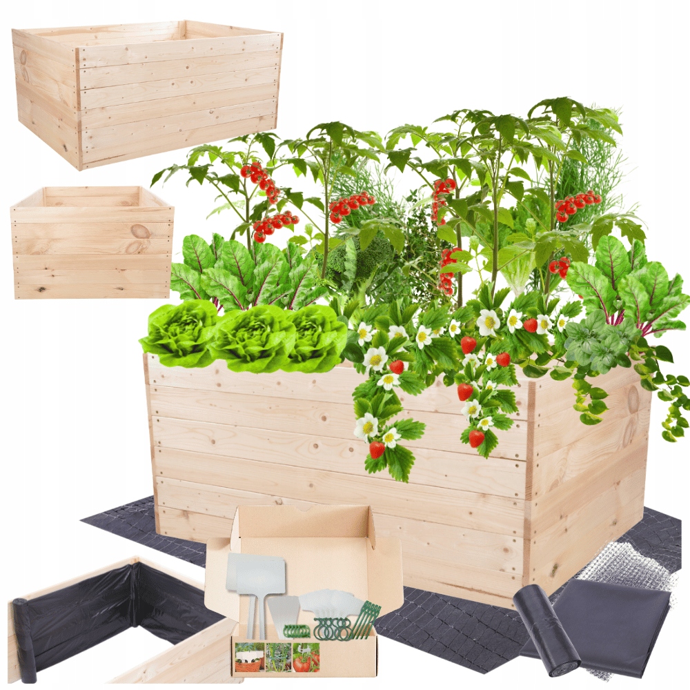 Zeleninová Zahrada dřevěná truhla pařeniště květináč bylinkový záhon záhon 54x120x100