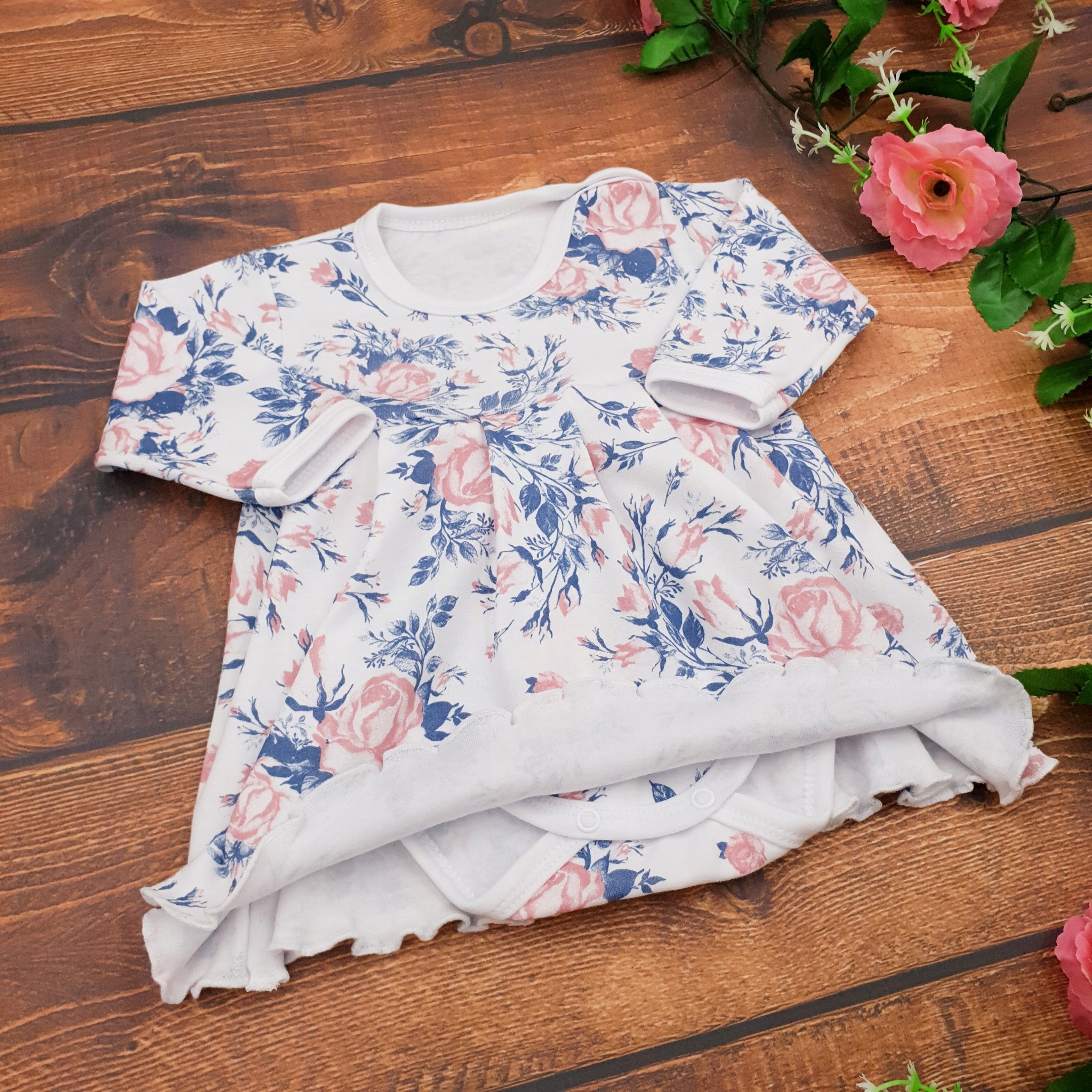 Sukienka z body dla niemowlaka długi rękaw r.74 Rękaw długi rękaw