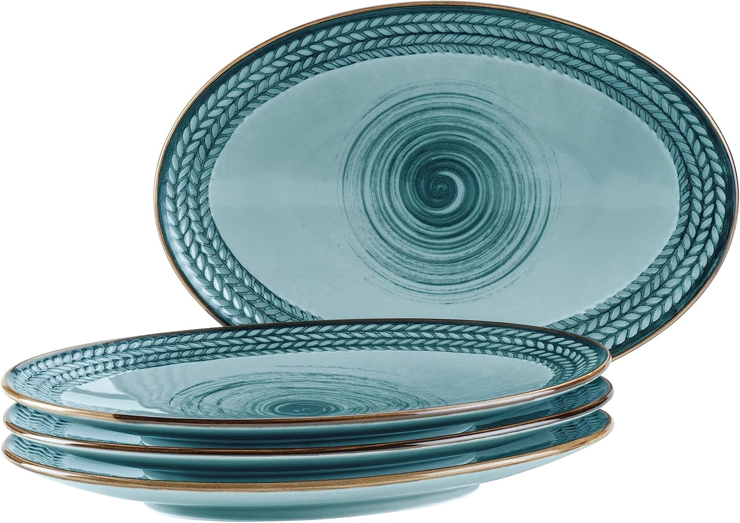 Porcelánové Dezertné Taniere 4 Ks Mäser Prospero Vintage 24 CM Modré