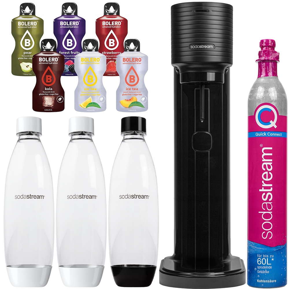 Sada Výrobník Sody Sifon Na Vodu Soda Stream Gaia 3 Láhve 1 L Doplňky