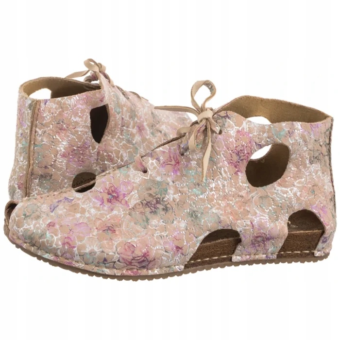 Dámské letní boty Maciejka s květy, béžové, velikost 03426-48/00-6