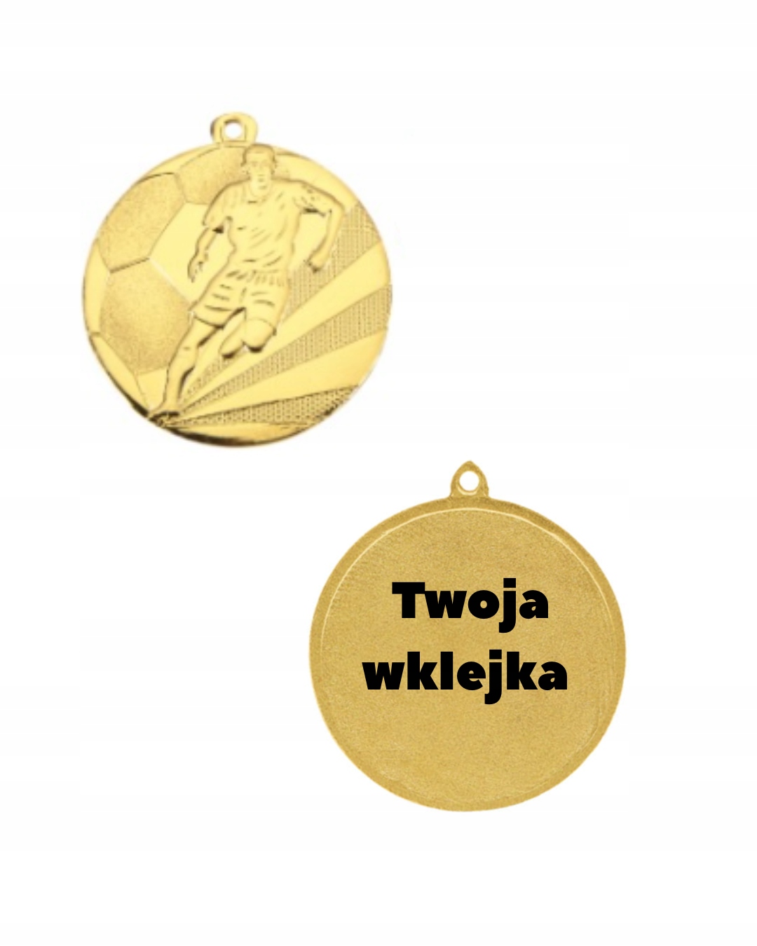 Zlatá fotbalová medaile s vkládačkou 50 mm personalizovaná, sportovní, 50 ks
