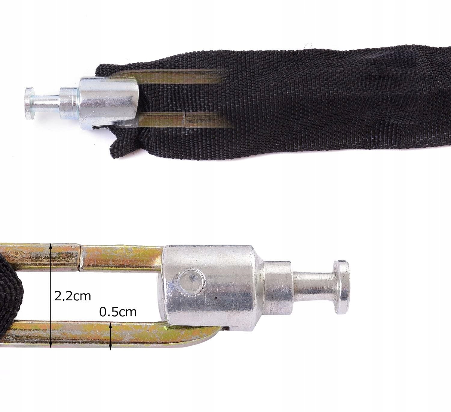 MOCNE ZAPIĘCIE ROWEROWE ŁAŃCUCH Blokada NA ROWER HULAJNOGE SKUTER Długość (cm) 90 cm