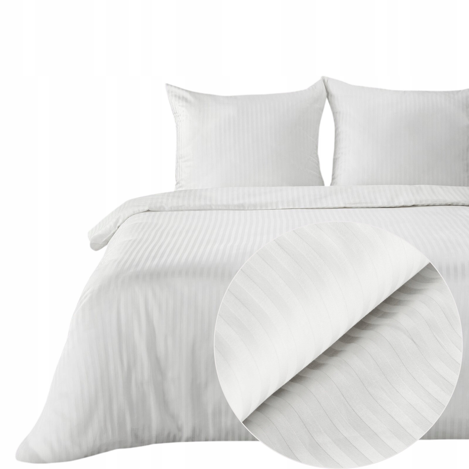 Sada Povlečení Z Bavlněného Saténu 220 X 200 cm Bílá