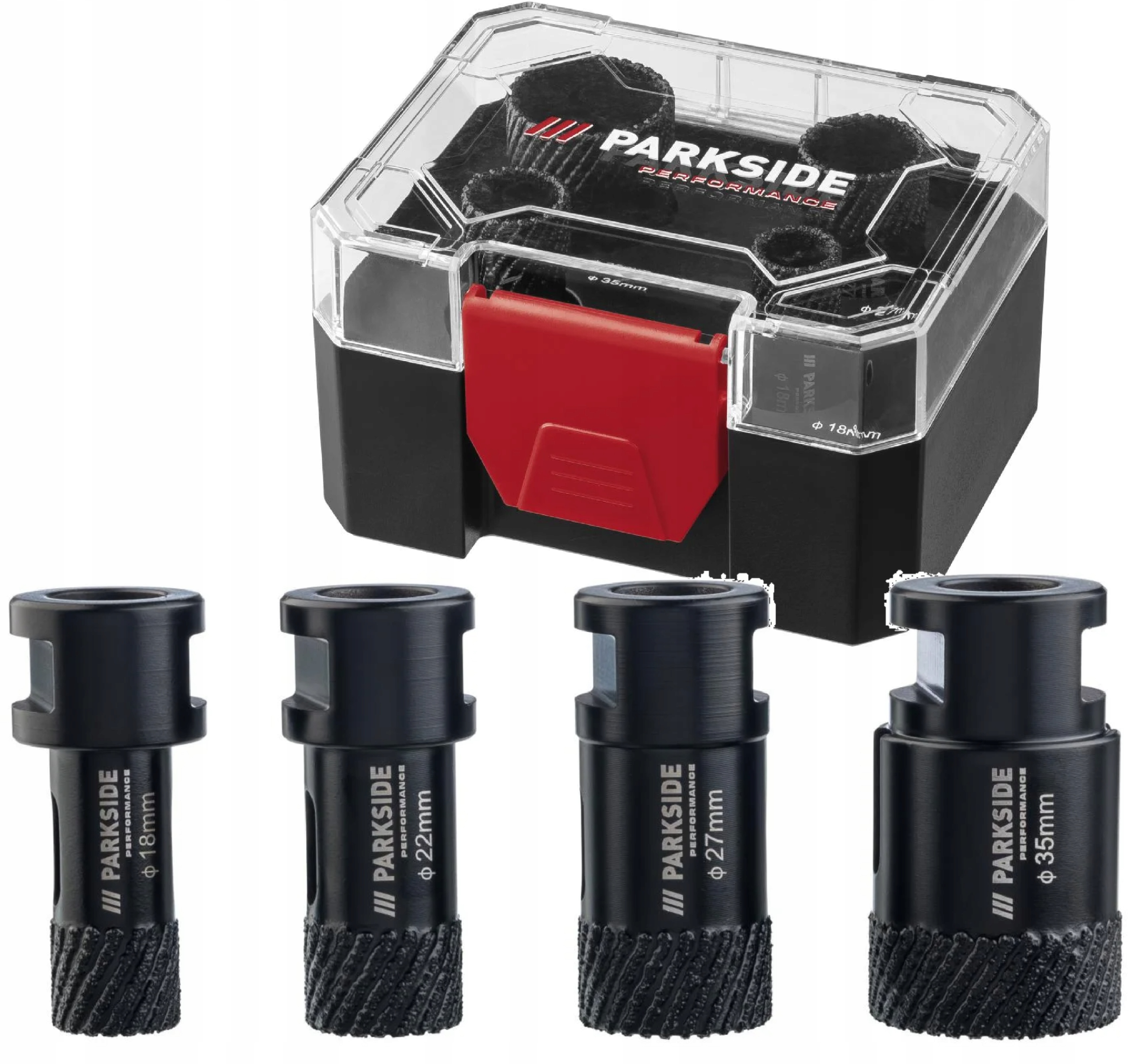 Zestaw wierteł diamentowych Parkside Wiertła do szlifierek 18/22/27/35mm