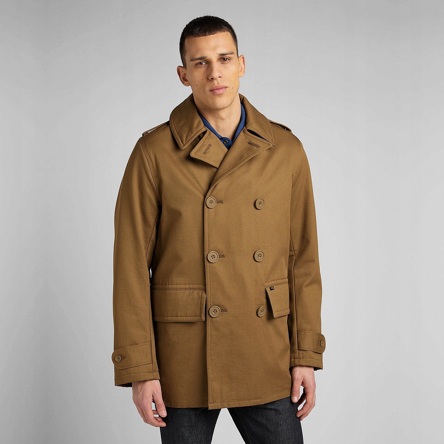 Pánská přechodová bunda Lee 101 Reefer Jacket Dark Tan L97IDFYB M