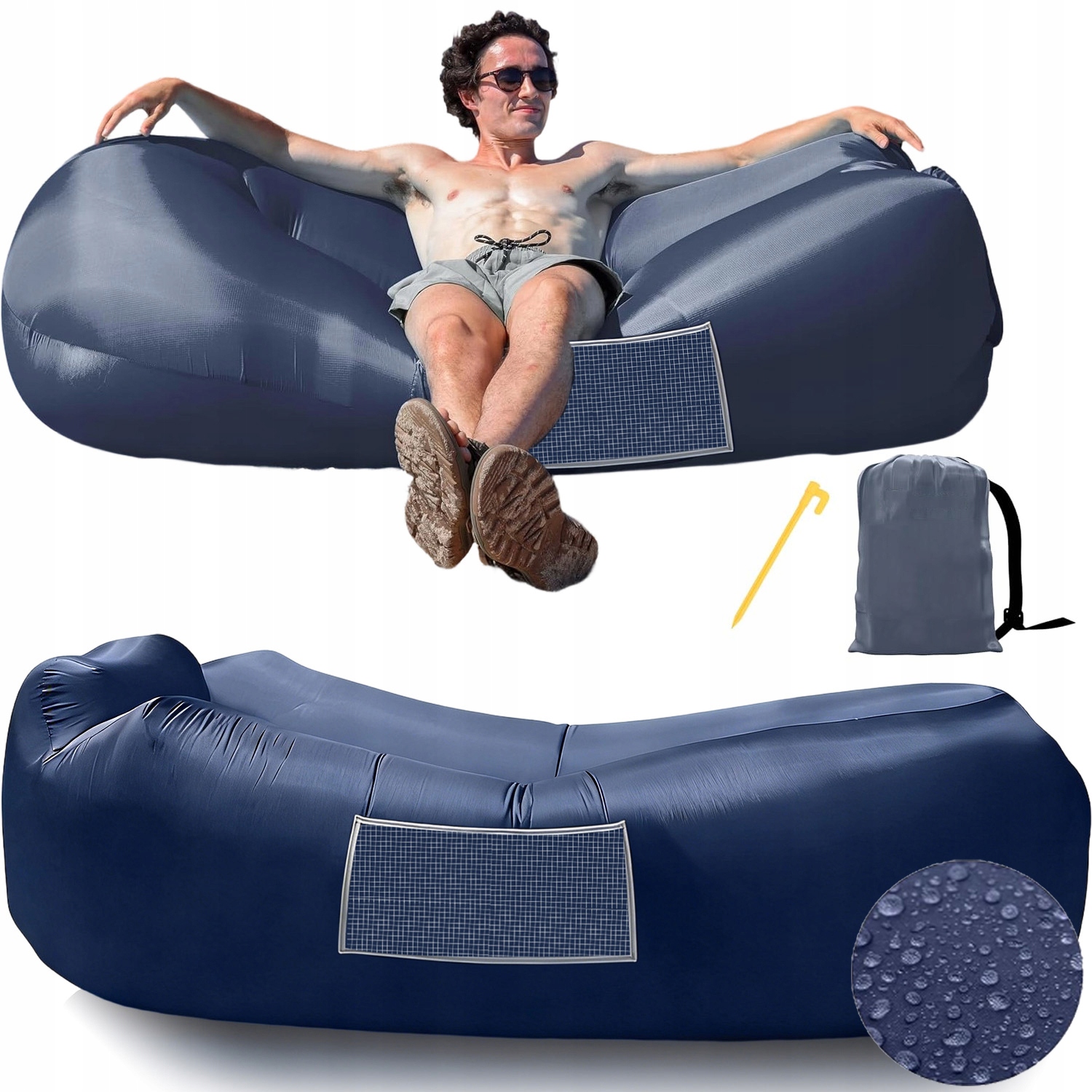 Lazy Bag Nafukovací Rozkládací Pohovka Lehátko Křeslo Pláž Nevyžaduje Pumpu