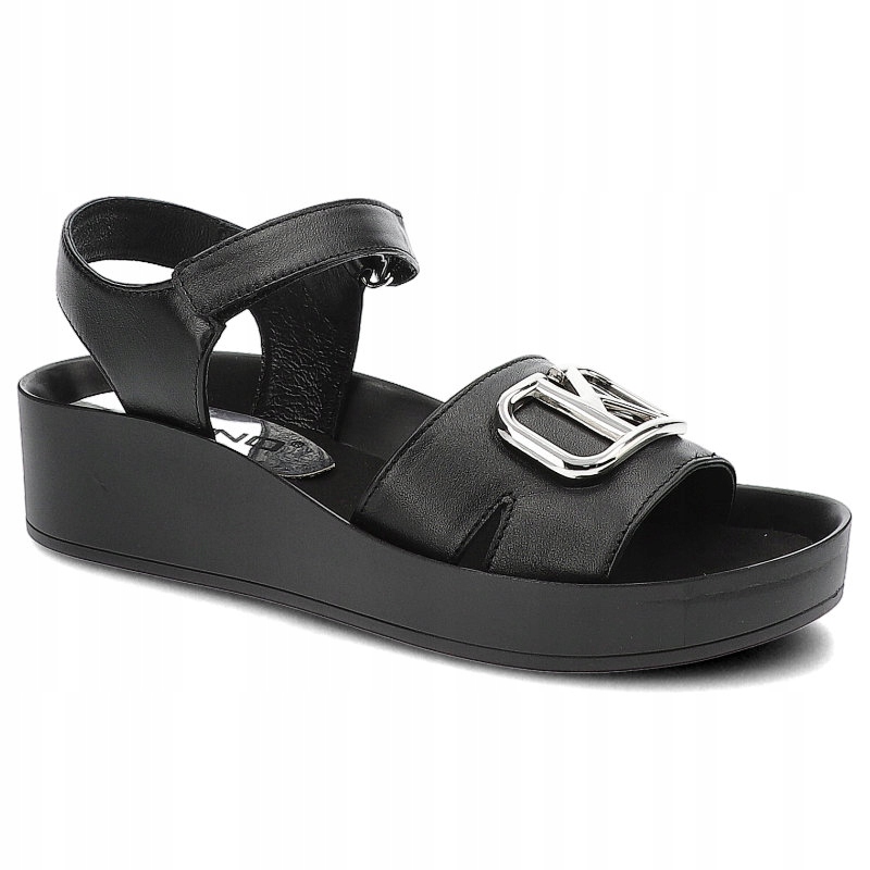 Čierne sandále Karino Pohodlné kožené topánky