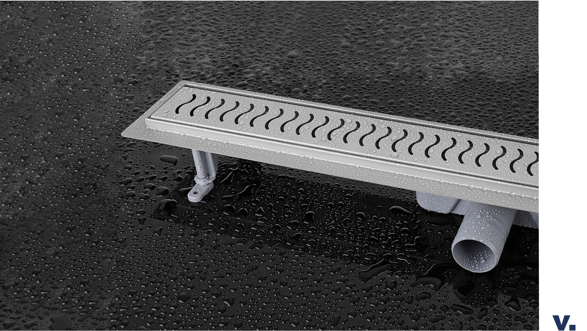 Odpływ liniowy VOGI ONDA ruszt FALA - 50 cm Linia ONDA ruszt FALA