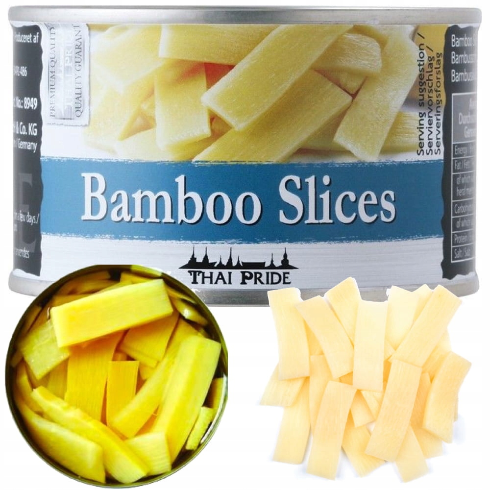 

Chińskie Pędy Bambusa Plastry 227g Thai Pride