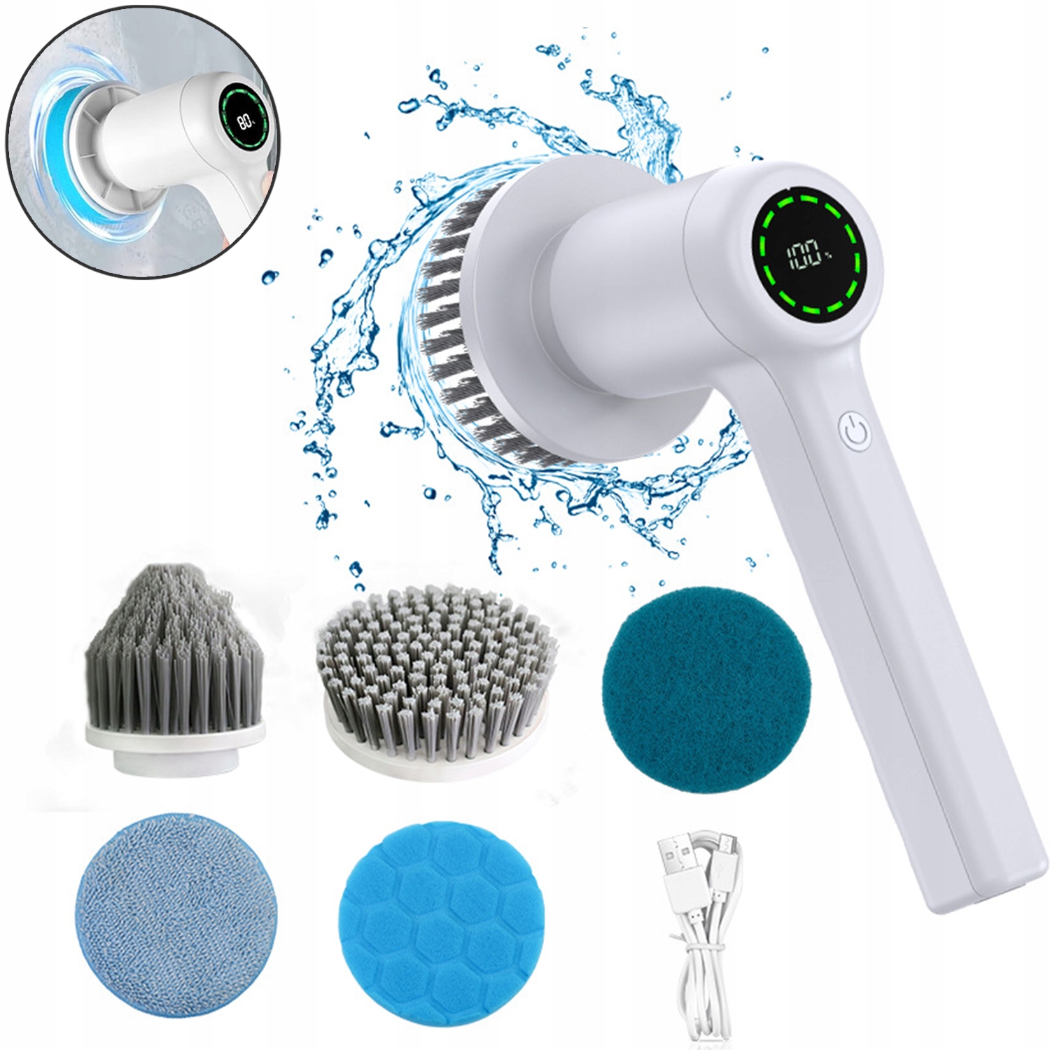 Levně Elektrický Rotační Kartáč Na Čištění Bezdrátový Mop 6V1 Nový