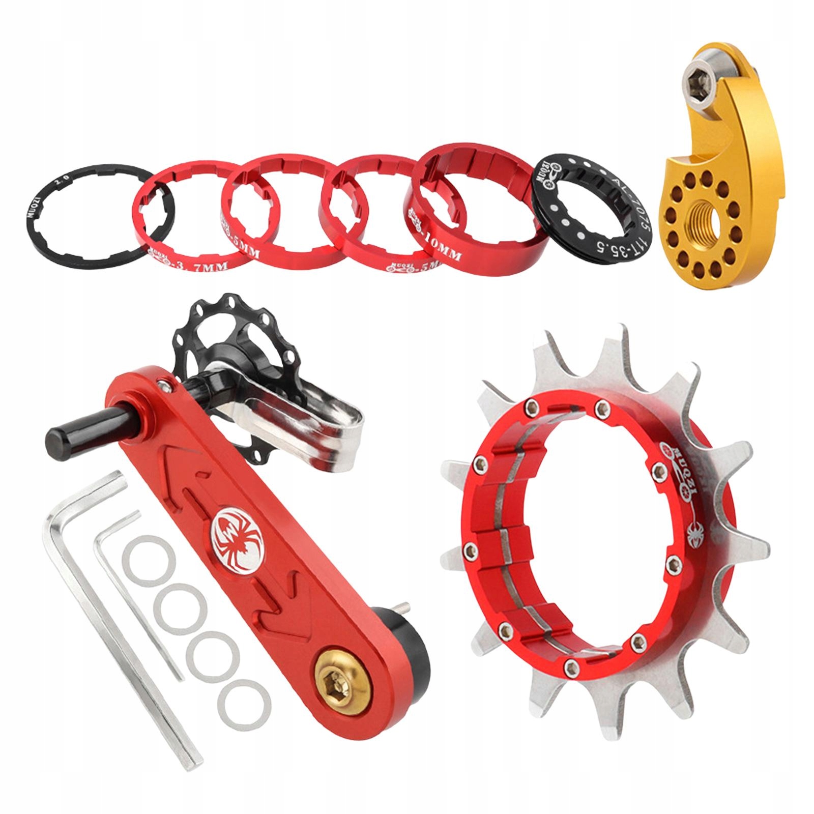 Zestaw do konwersji regulatora do roweru górskiego o pojedynczej prędkości, czerwony 13T Marka bez marki