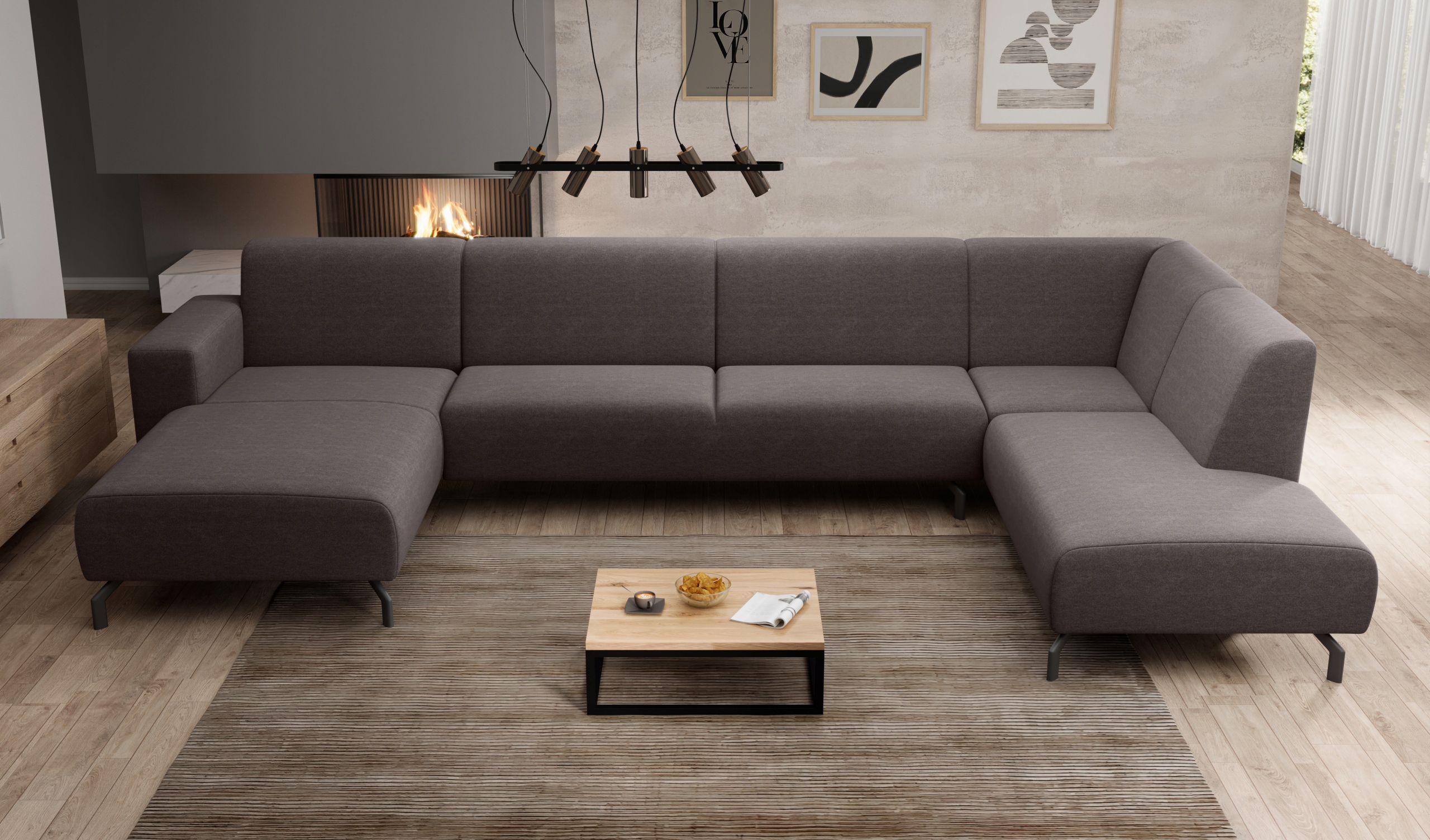 Mars rohová sedačka podkova rohová sedací souprava U velká 370 cm