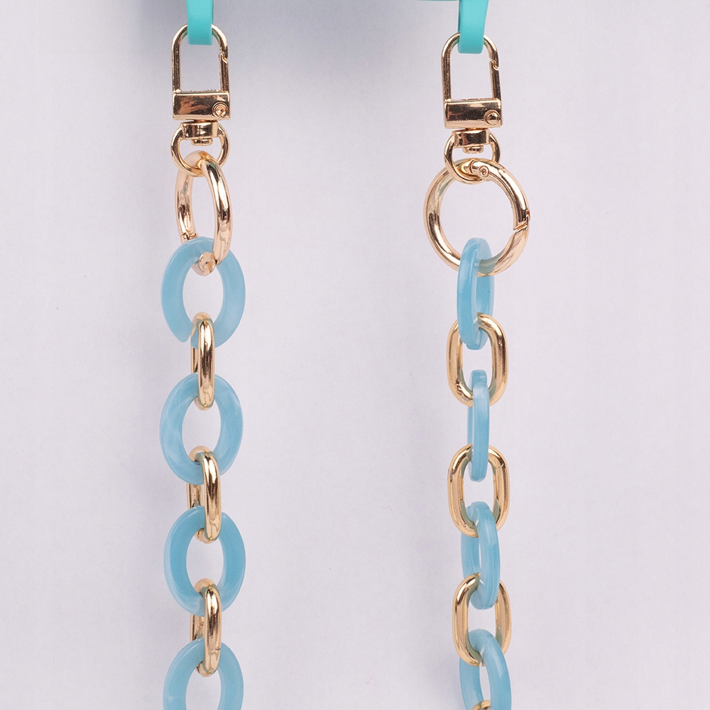 Smycz Łańcuszek Uchwyt do Telefonu Smyczka Łańcuch Złoto Niebieski 120 cm Producent bez marki