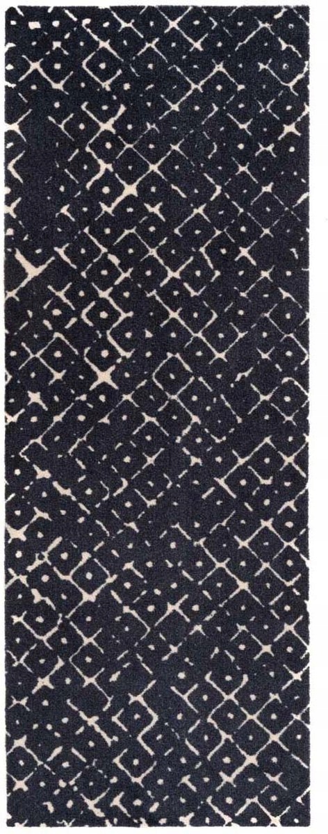 Tmavě modrý koberec protiskluzový do kuchyně s krátkým vlasem 67 x 180 cm