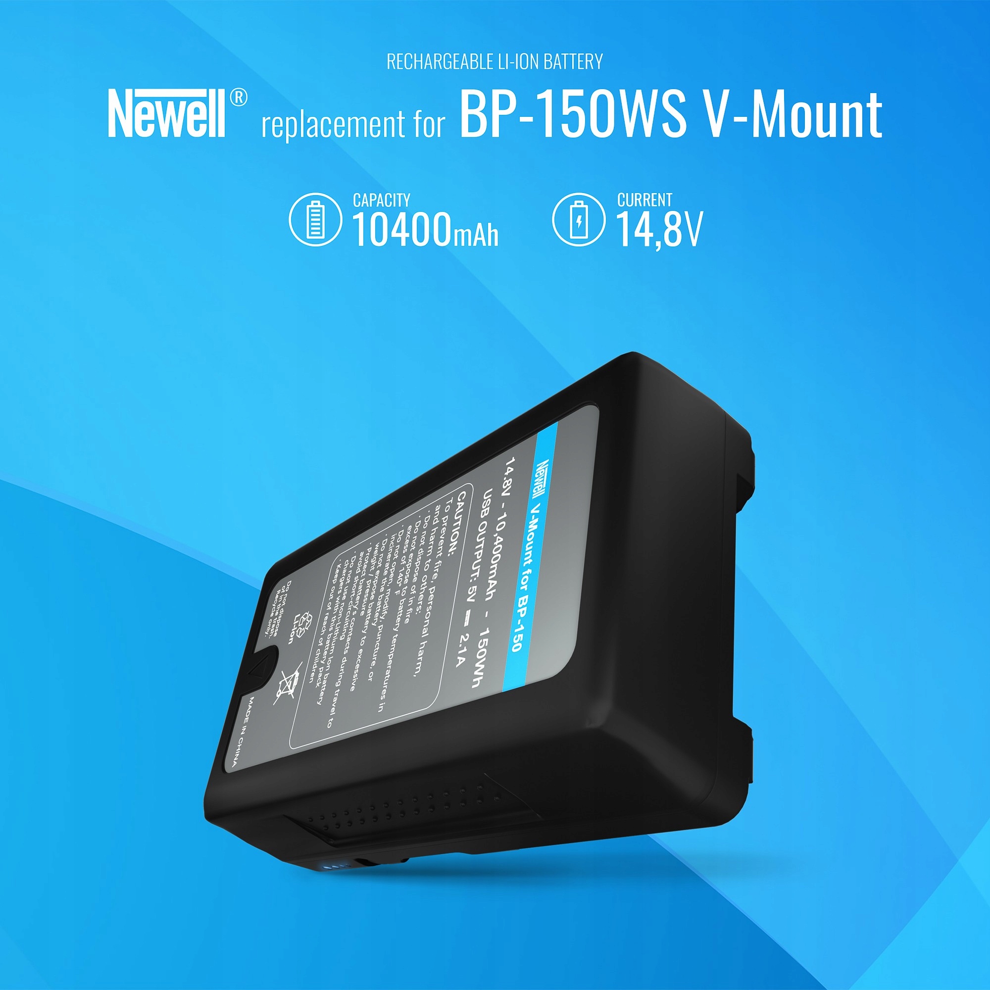 Akumulator Newell BP-150WS V-Mount Pojemność akumulatora 10400 mAh