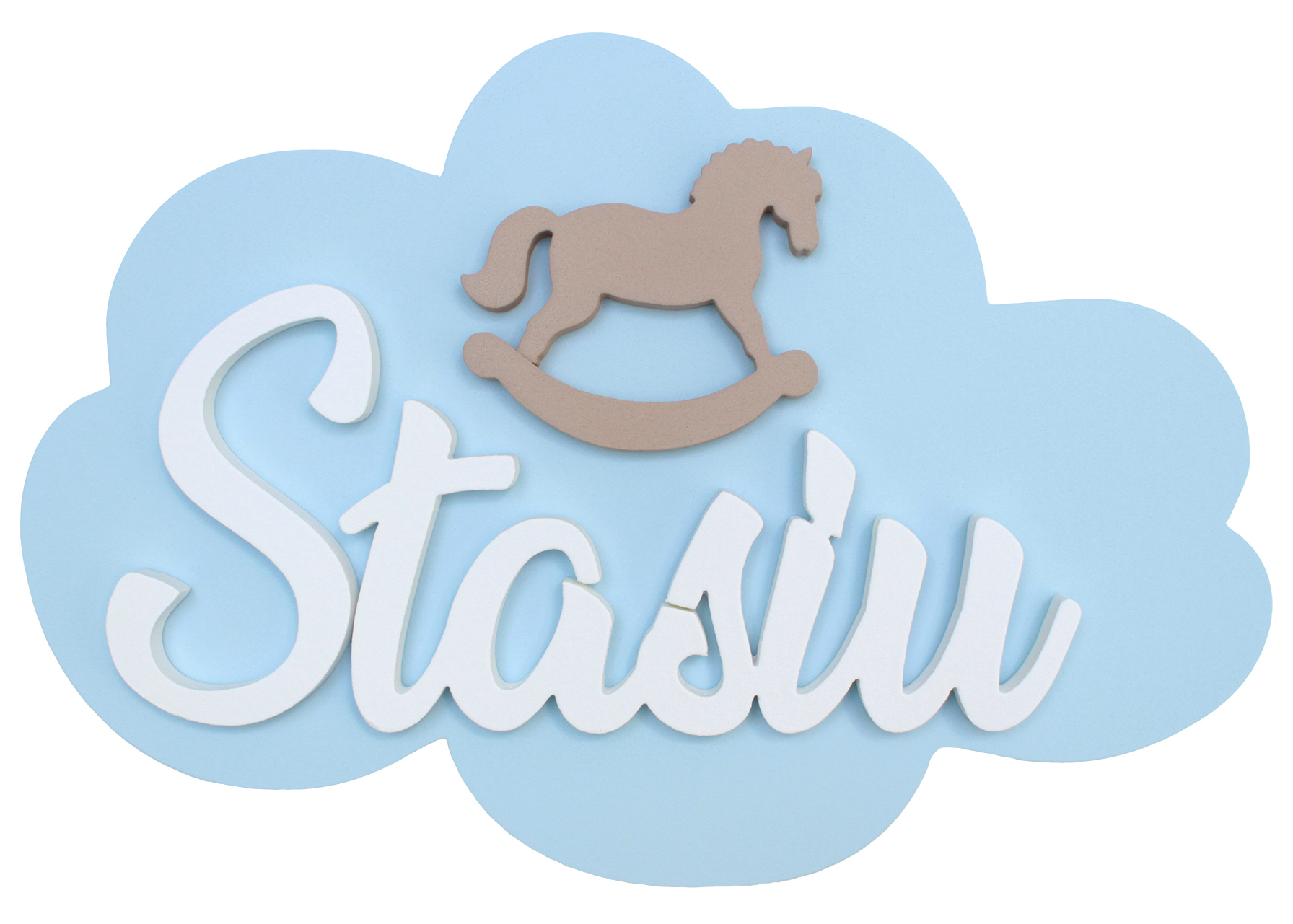 

Chmurka Literki Imię Dziecka 3D na ścianę XXL