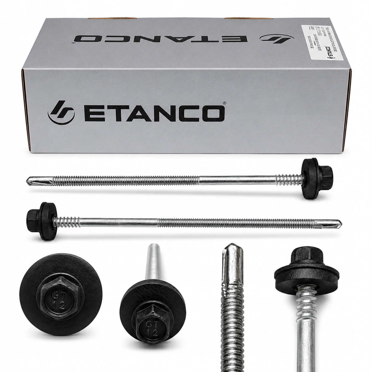 Wkręty Etanco do płyty warstwowej 260mm do stali do 12mm Ral 9005 100szt