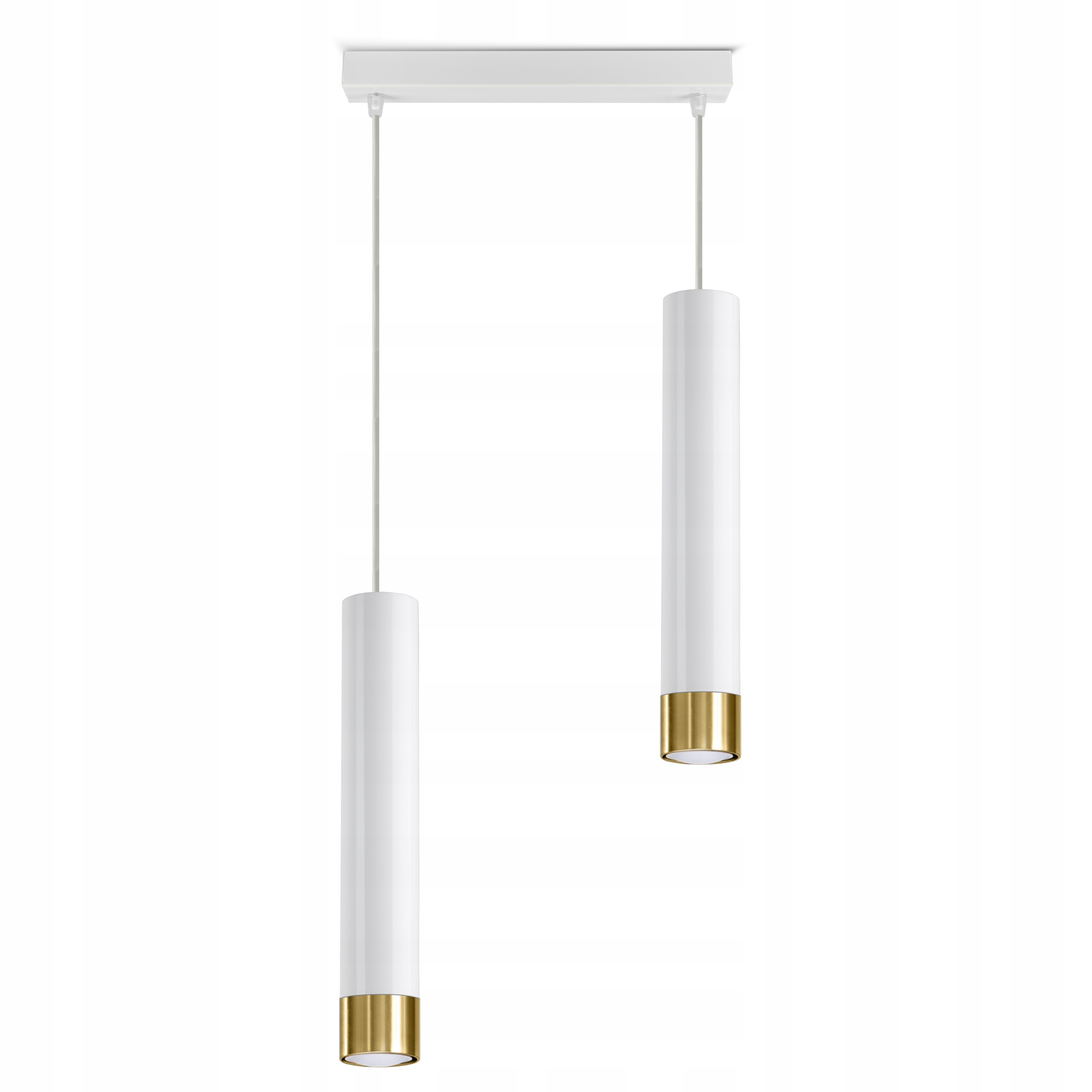 

Lampa Wisząca Tuby Metal Biała Złota Led GU10
