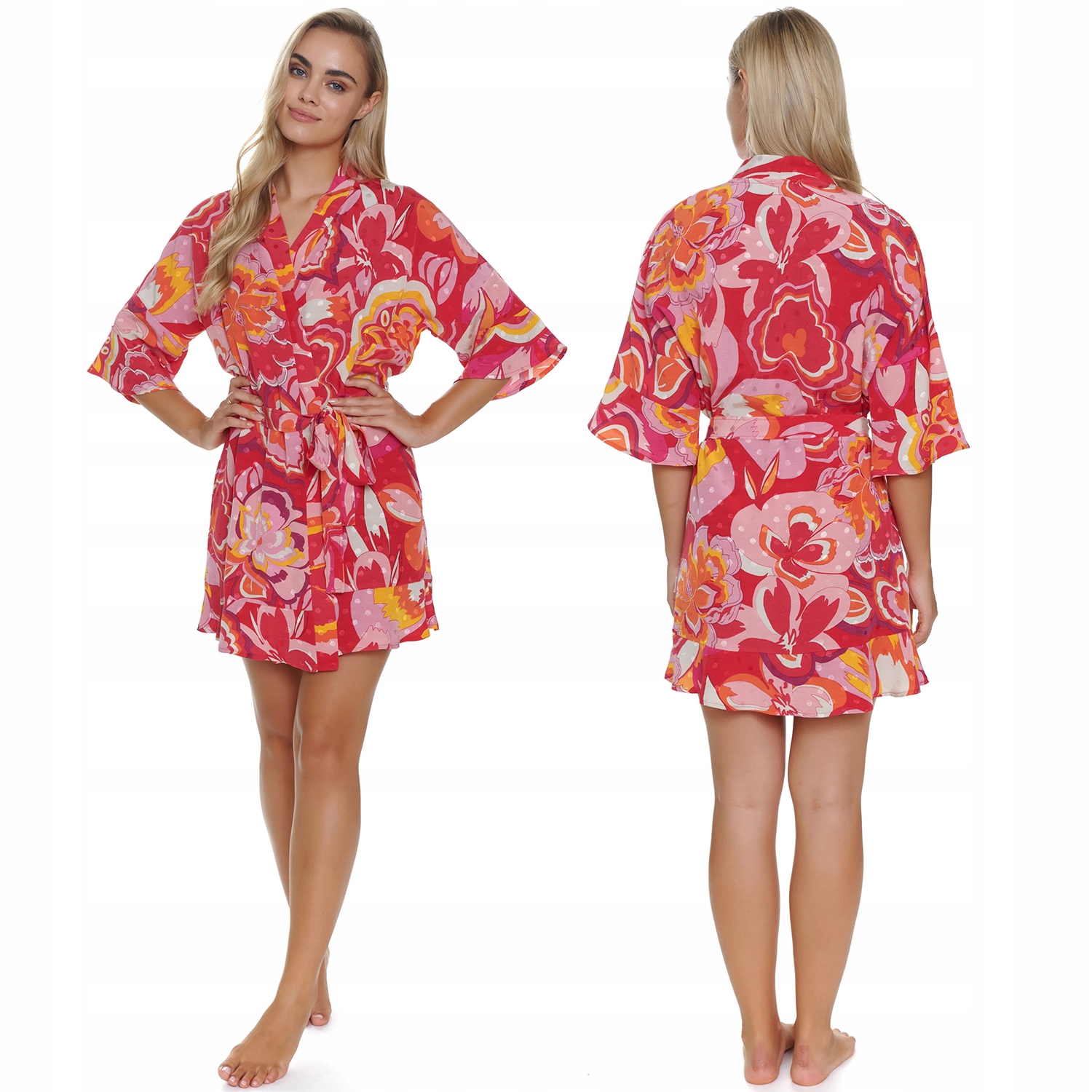 Doctor Nap SWW.5323 capri flowers květy viskóza kimono M Župan