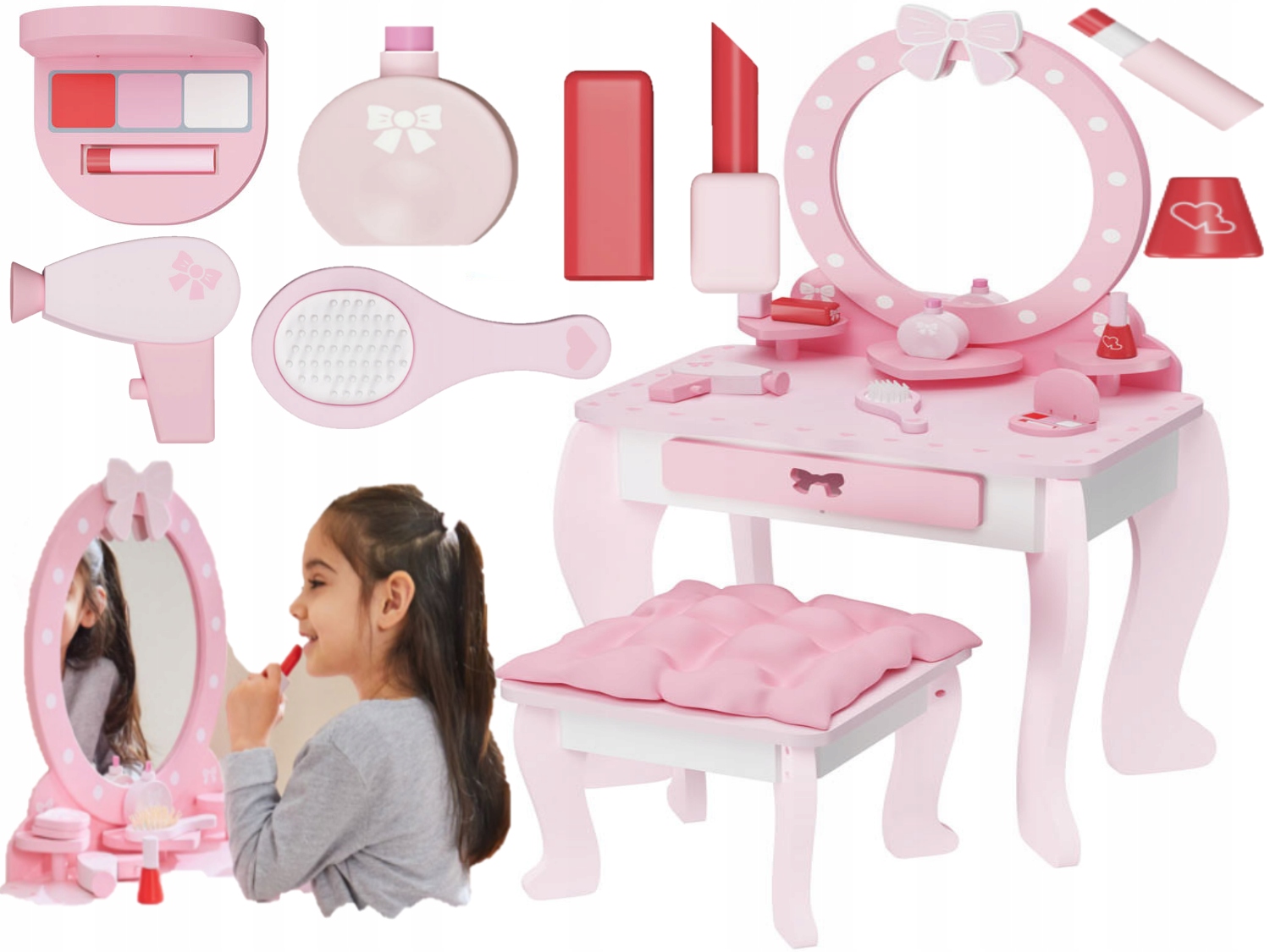 

Playtive Toaletka Drewniana Z Lustrem Drewniana
