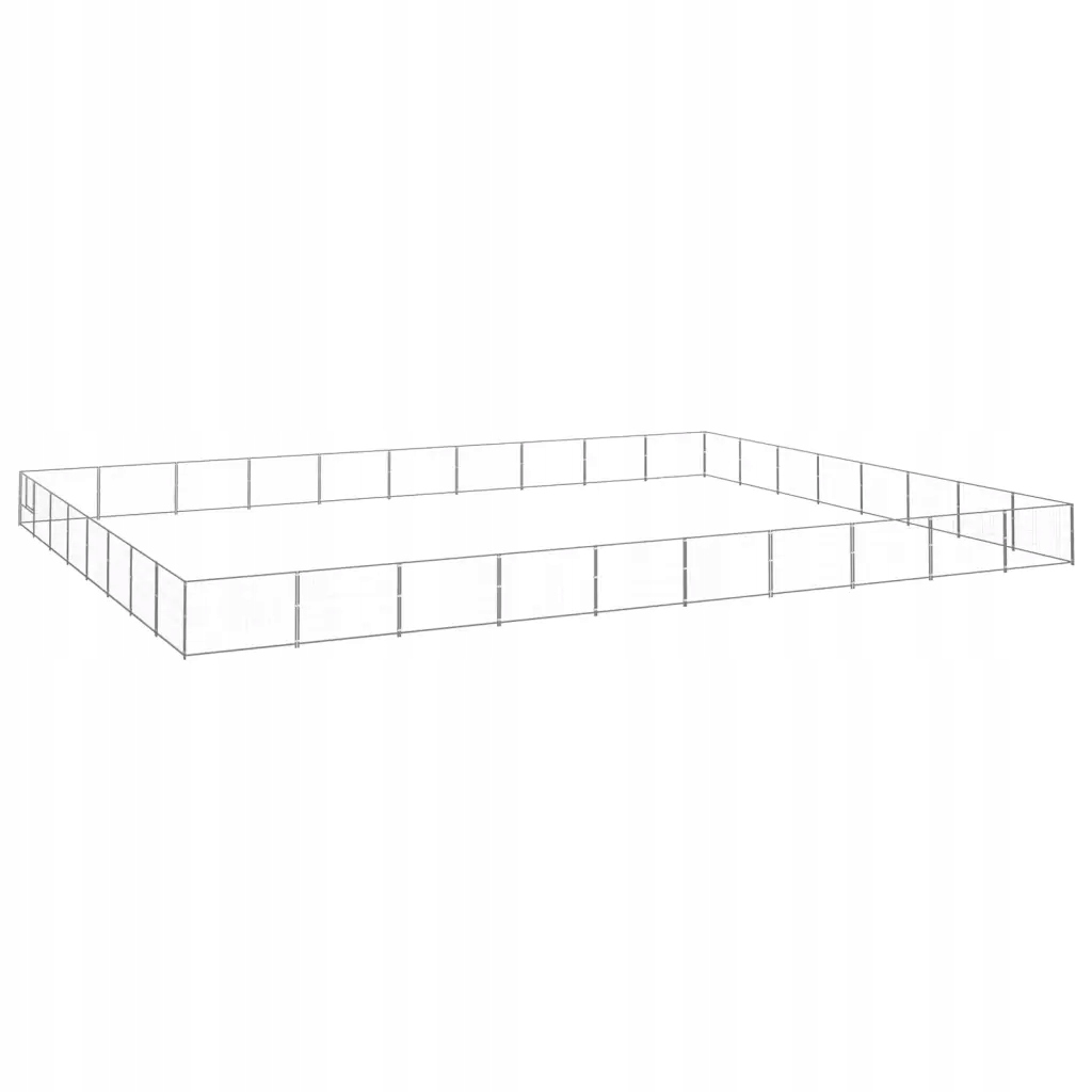 Levně Psí kotec stříbrný 80 m² ocel