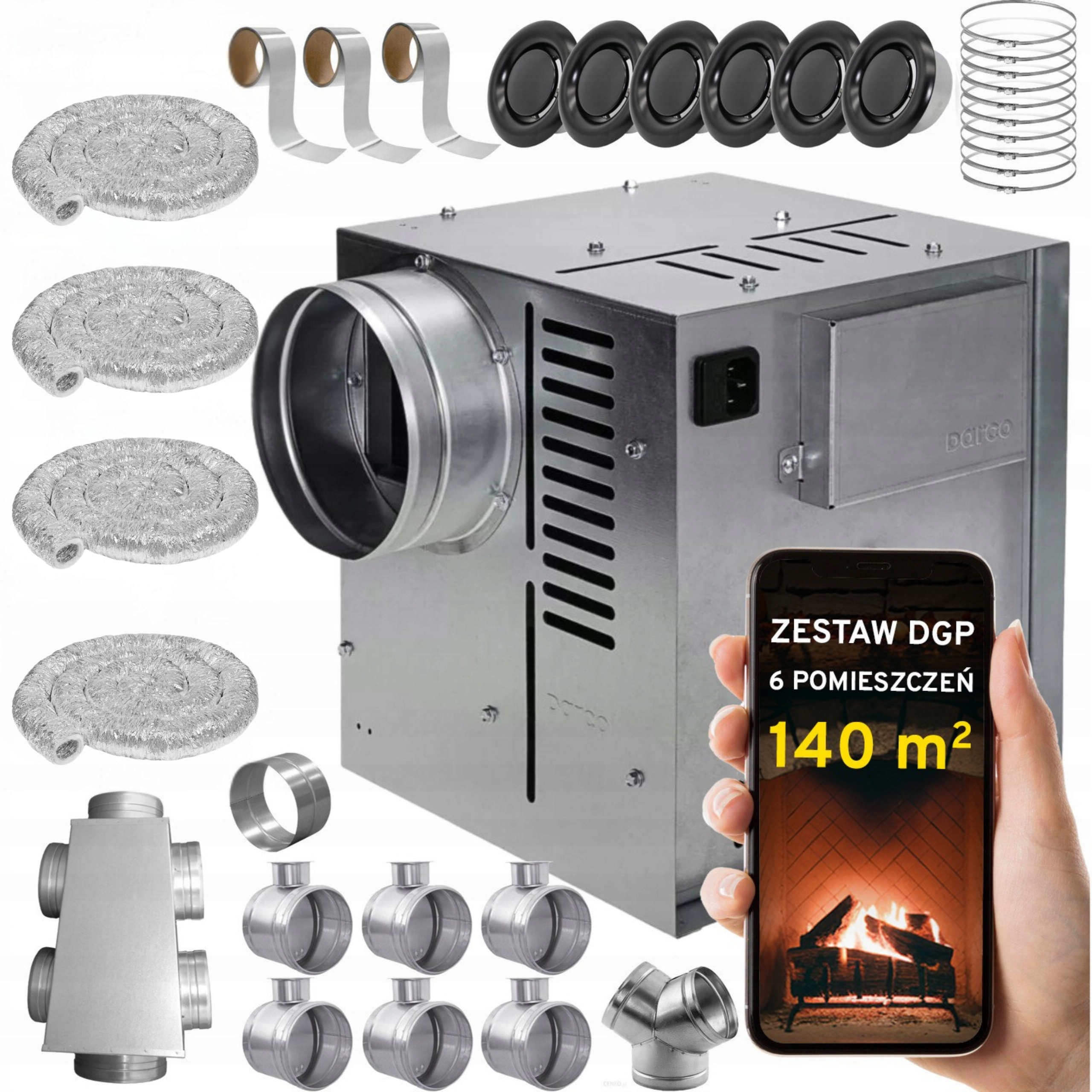 Komínová Turbína Ventilátor Komínový Set Dgp 6 miestností 140 m2