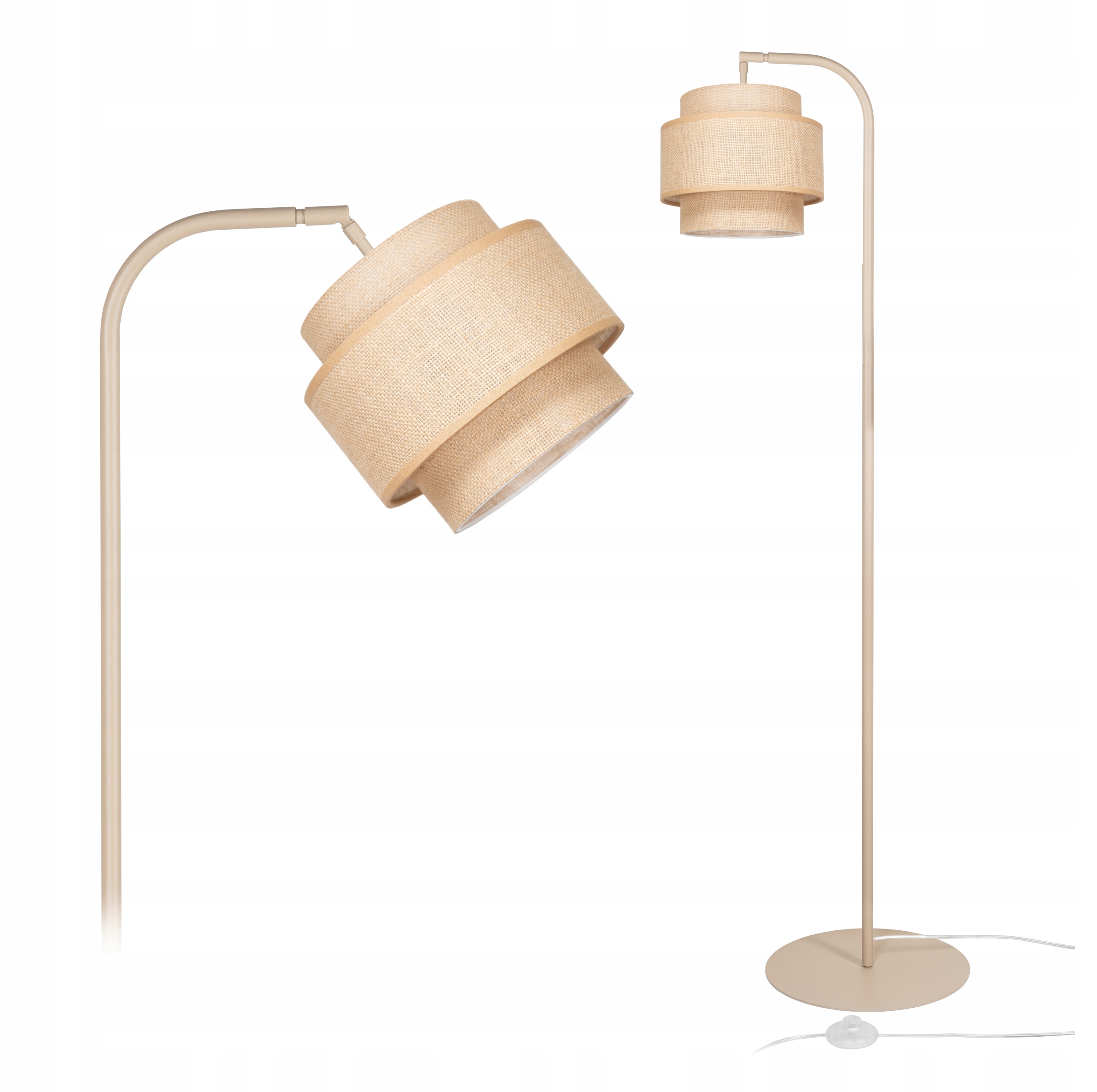 Podlahová lampa Glimex Boho E27 60 W béžová