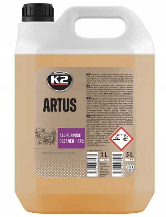 K2 ARTUS APC DO MYCIA KONSERWACJI TWORZYW SZTUCZNYCH TAPICERKI 5L